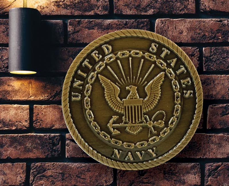 bronze military medallion wall display