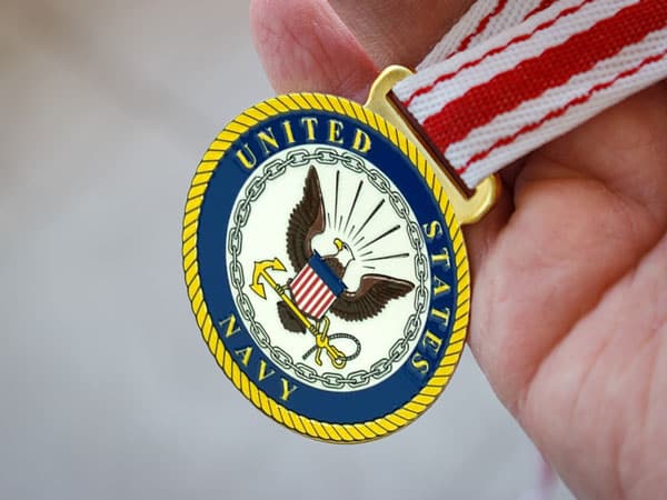 Bronze United States Navy Medallion Neck Lanyard