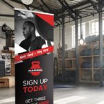 Standard Retractable Banner Realistic Sample With Surrounding