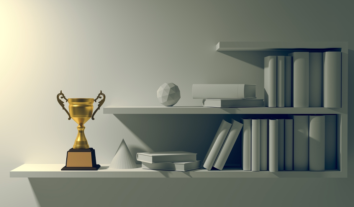 Create A Special Area On A Bookshelf For Awards