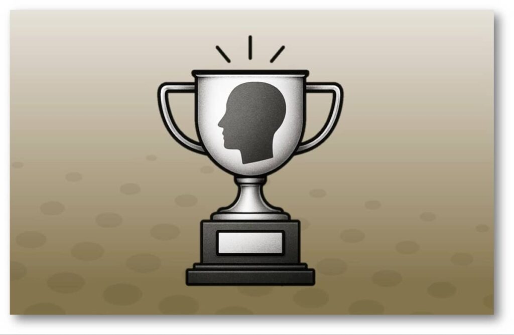 A graphic of a trophy