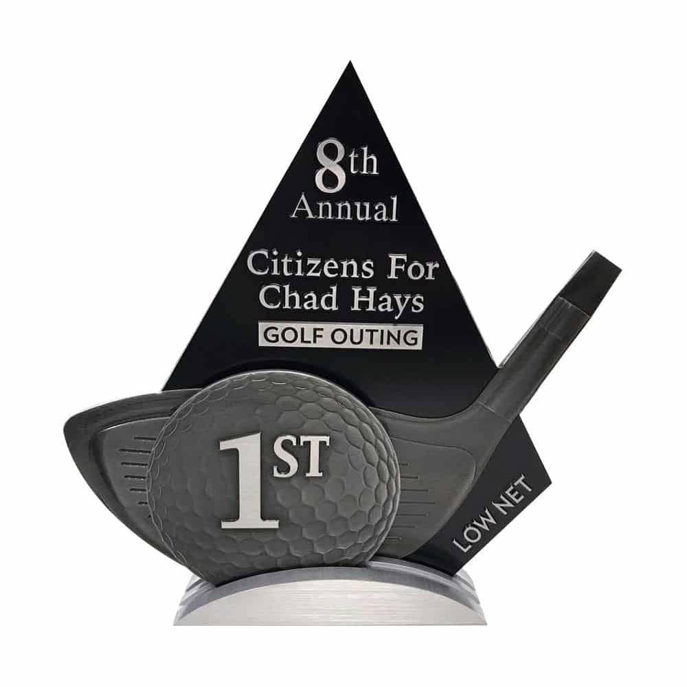 Awards for 1st place for the 8th annual citizens for Chad Hays golf outing