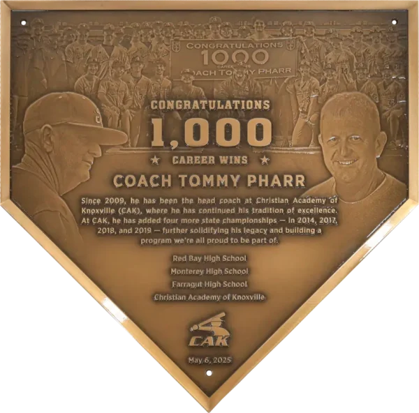 Bronze Home Plate Coach Plaque