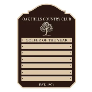 Golf Course Donor Wall Plaque