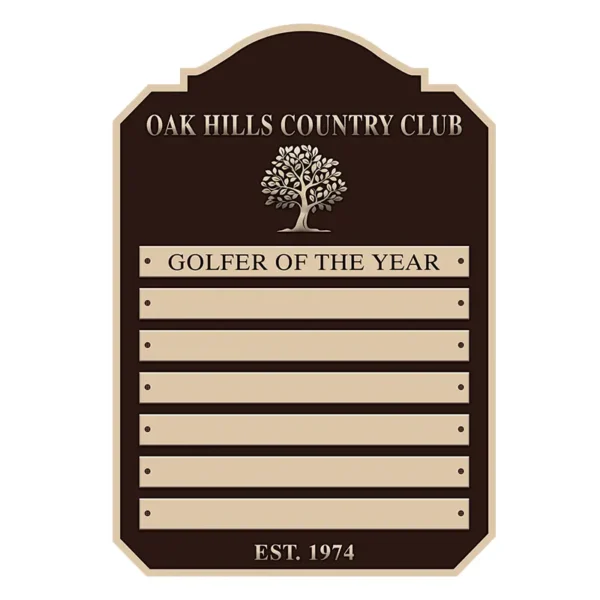 Golf Course Donor Wall Plaque