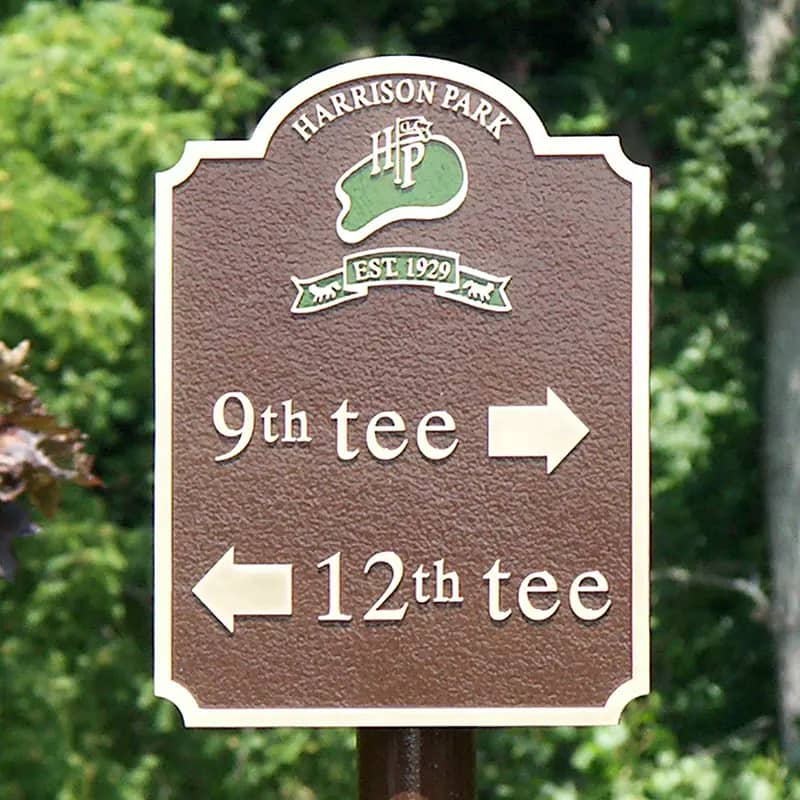 Bronze Harrison Park Golf Tee sign