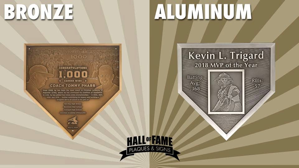 An example of Bronze Vs Aluminum Plaques
