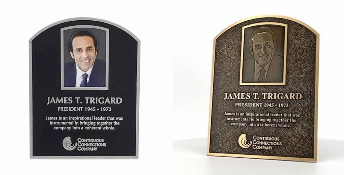 Side By Side Comparison of bronze vs aluminum plaques